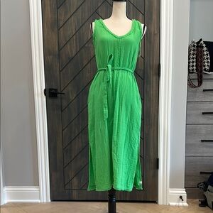 Tommy Bahama Green Gauze Sleeveless Midi Dress